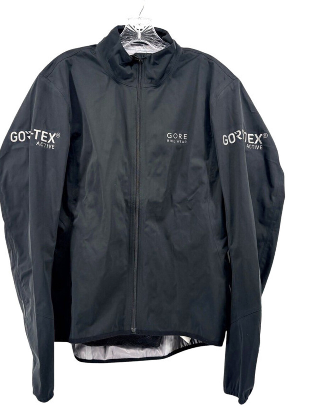 GORE Bike Wear Cycling Black Jacket Full Zip Back Pocket High Collar Large